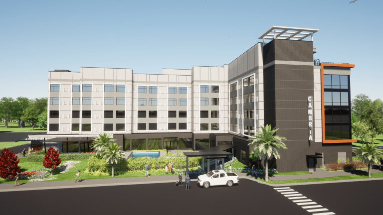 Hotel Front Entry Bird Eye-min